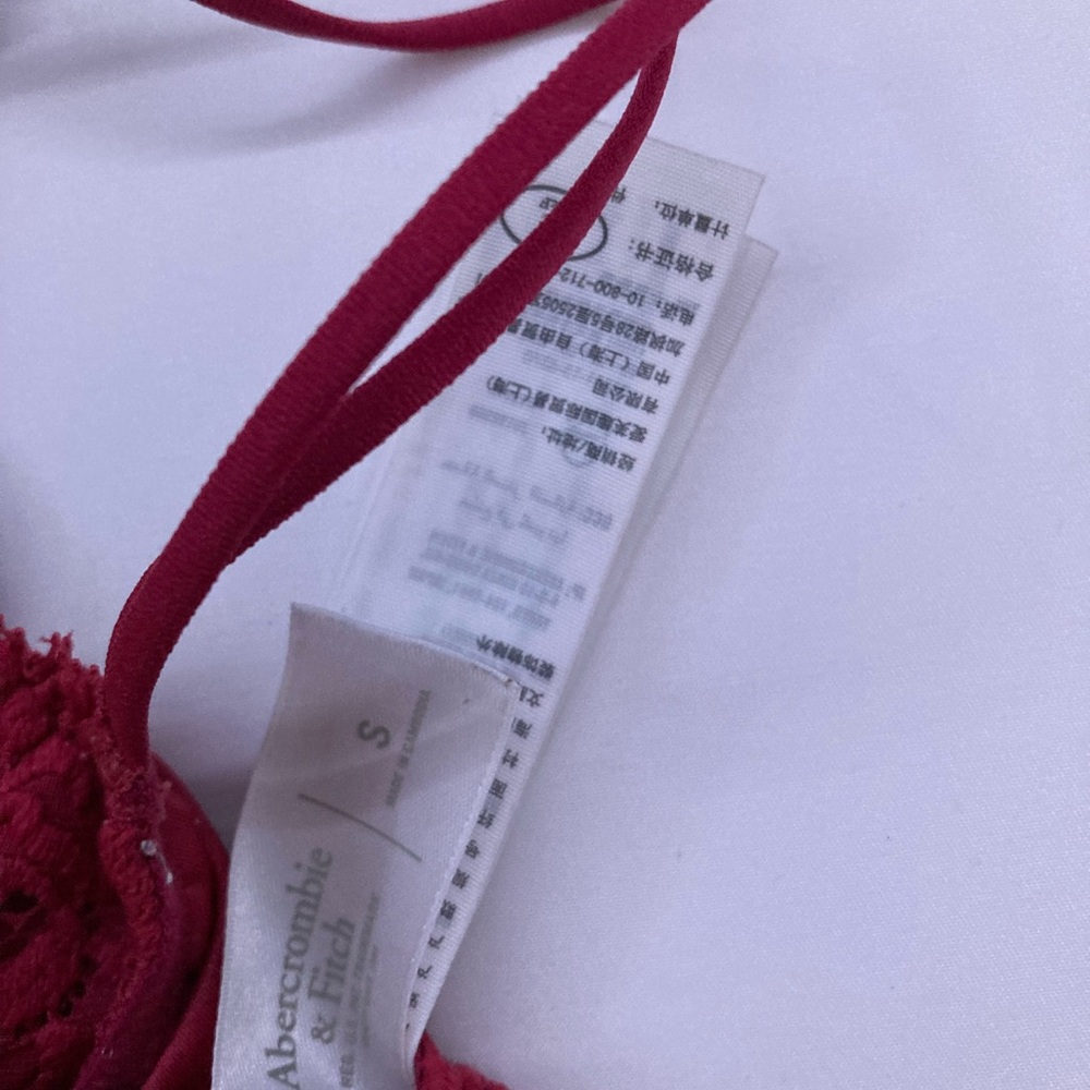 Abercrombie & Fitch Red Floral Lace Strappy Bralette - Picture 7 of 7